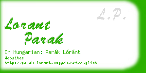 lorant parak business card