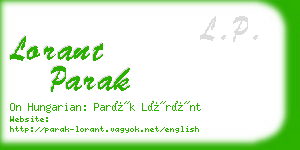 lorant parak business card